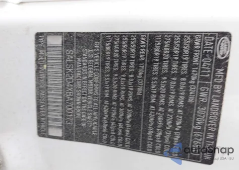 2011 Land Rover Range Rover Sport Hse из США, поврежденный, VIN SALSK2D4XBA700173